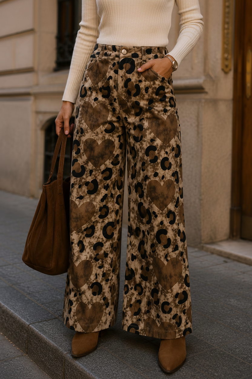 Pantalón corazón print