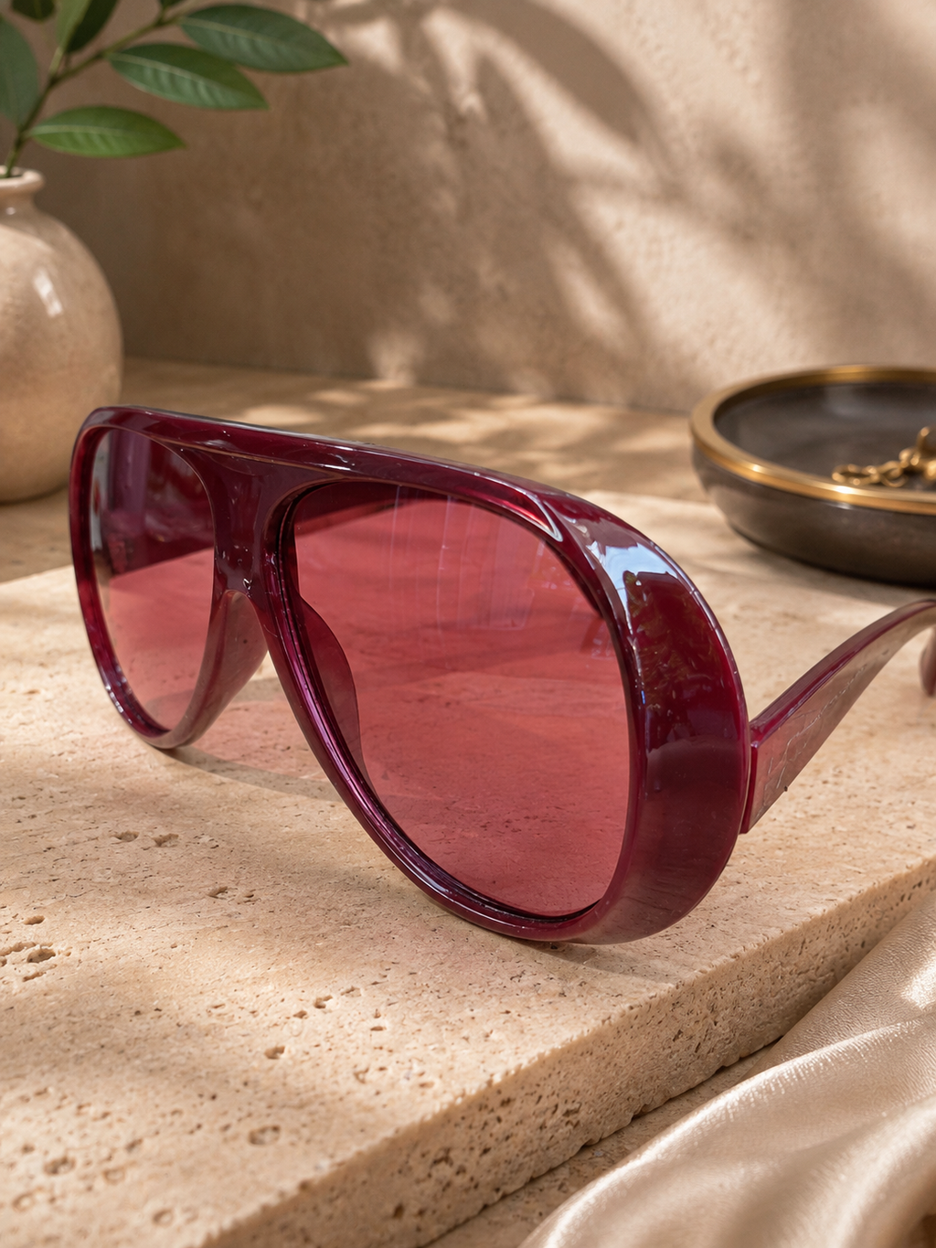 Gafas retro en tendencia - burdeo