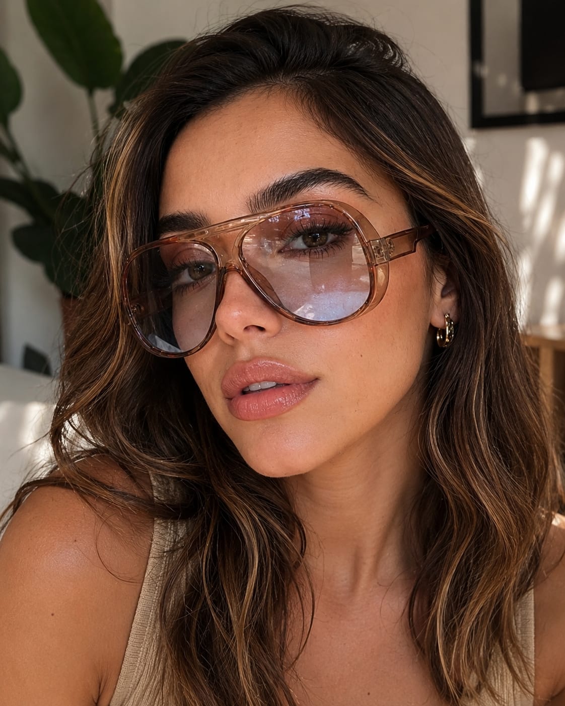 Gafas retro en tendencia - transparentes