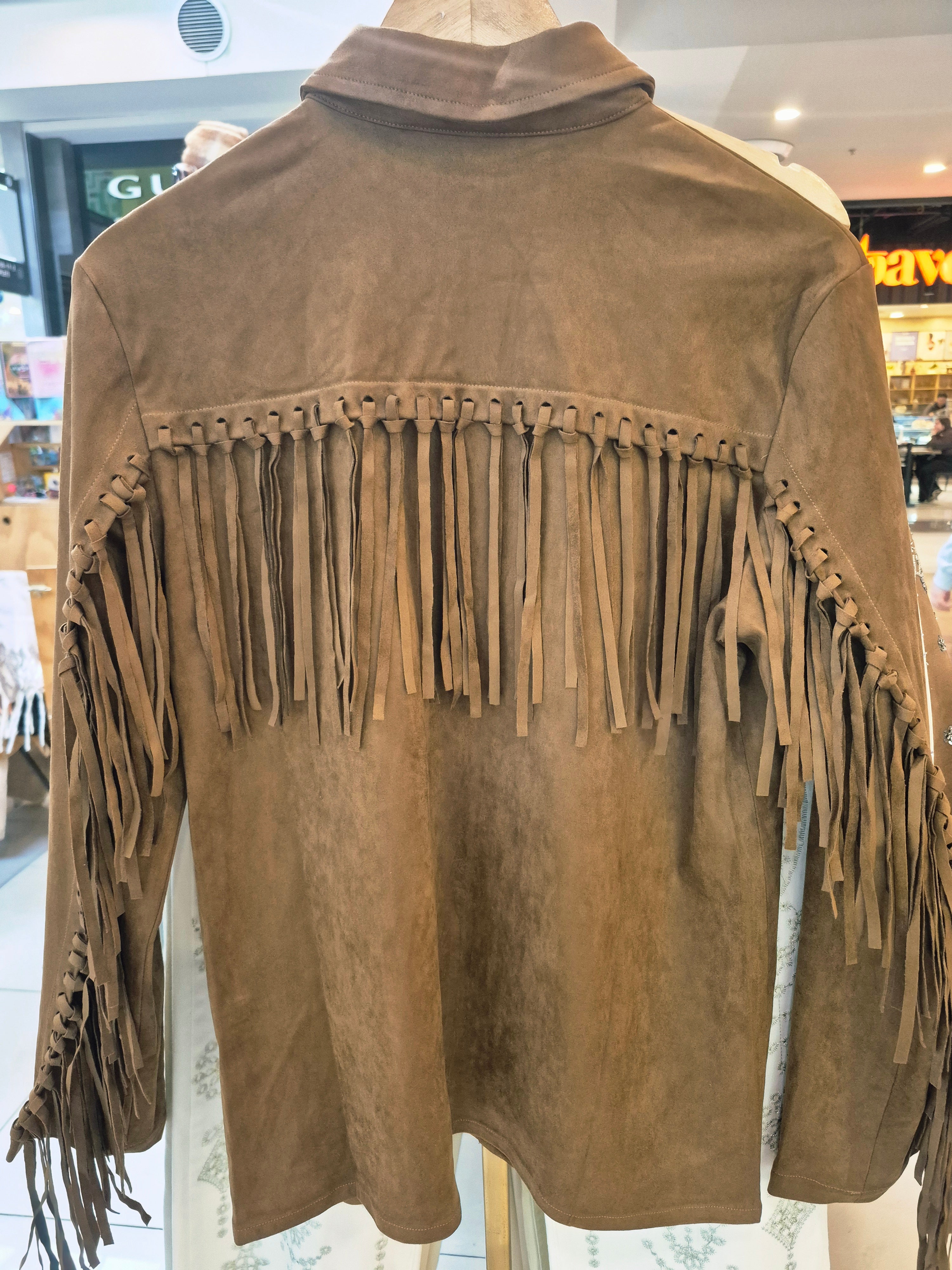 Sobrecamisa gamuza  flecos
