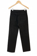 Jeans Wide leg strass focalizado