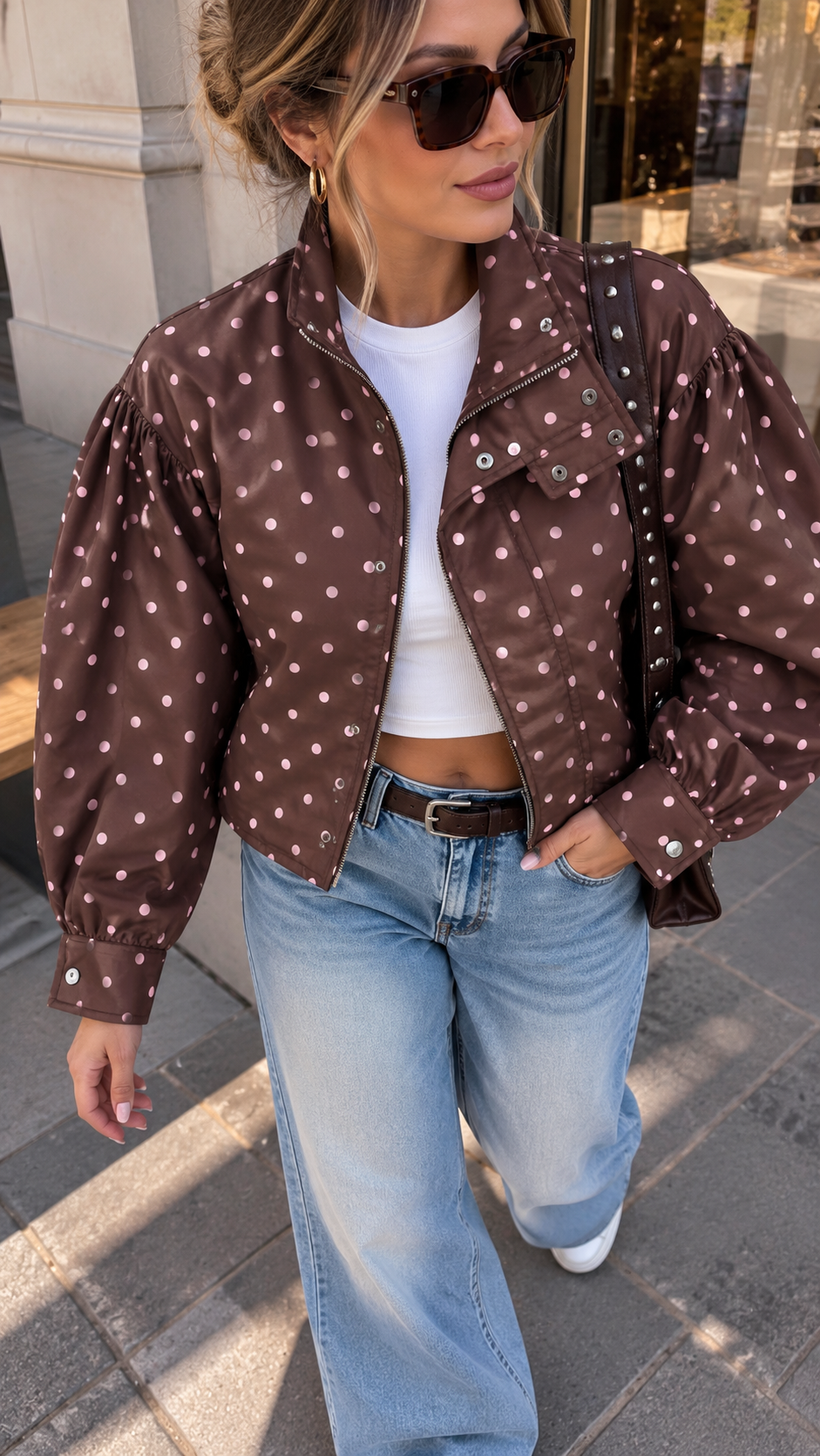 Bomber lunares con broches