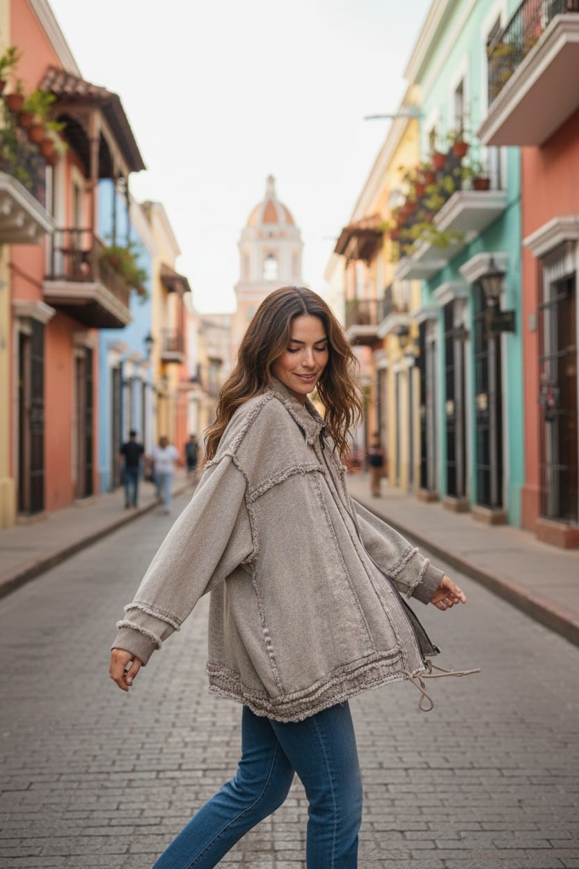 Chaqueta Italiana mezclilla
