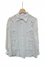 Camisa transparente flor strass
