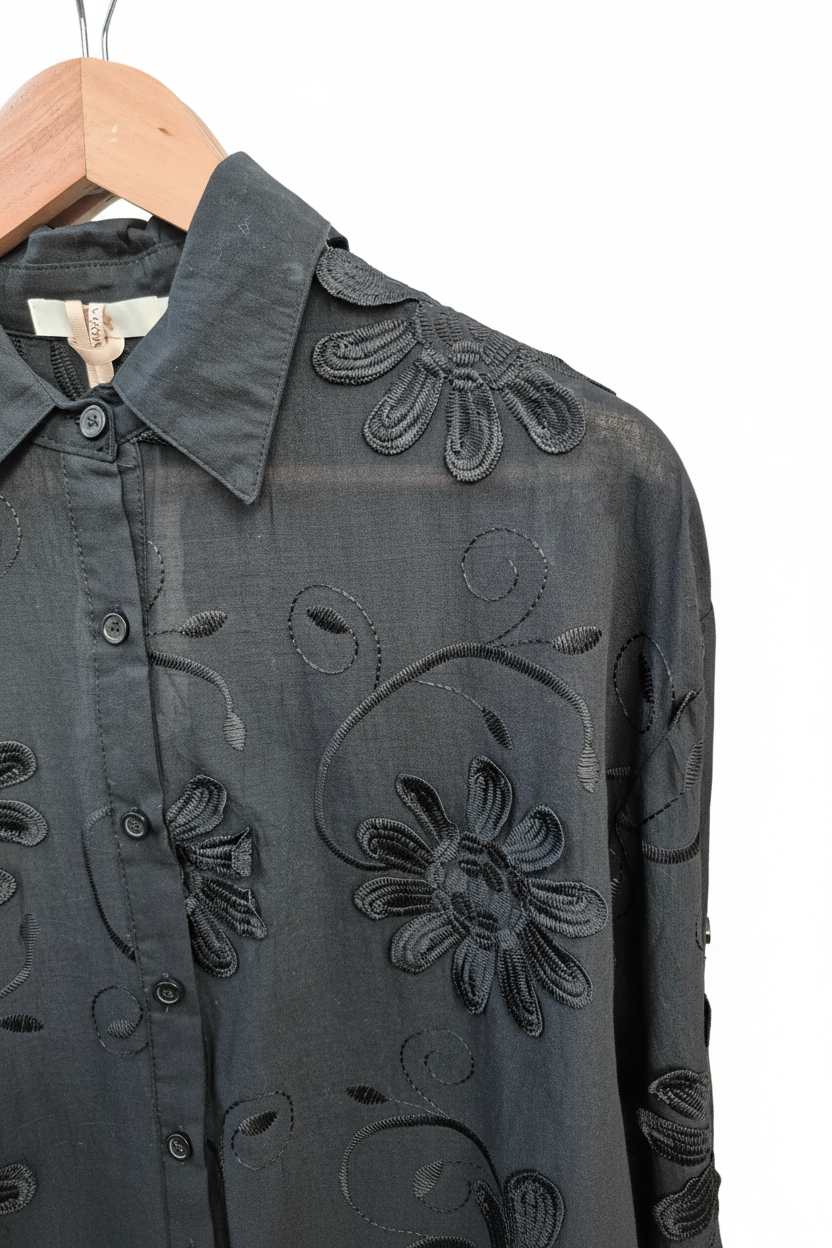 Camisa Flores bordada
