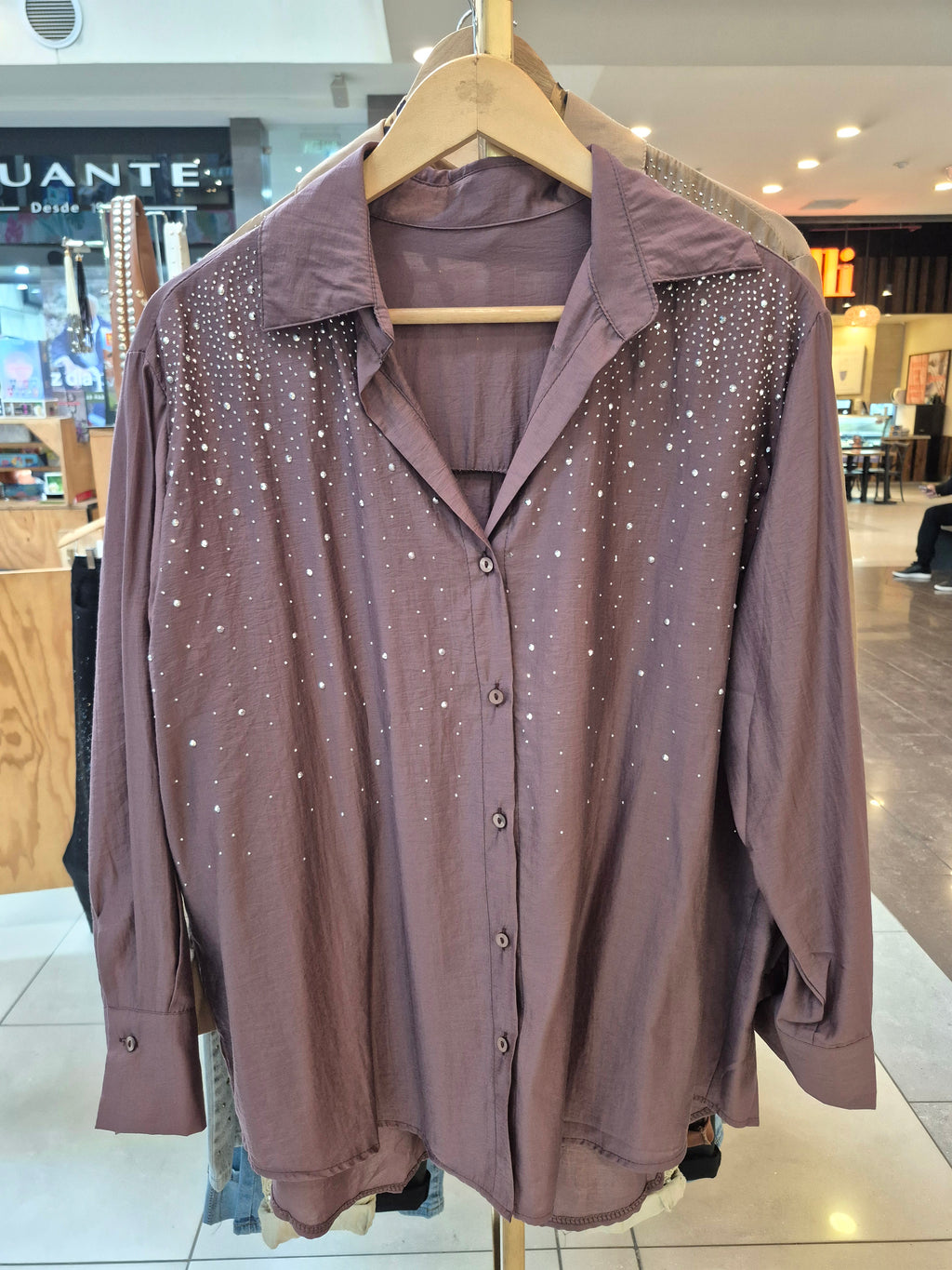 Camisa Seda Strass