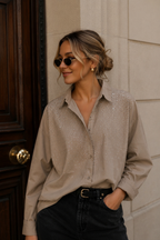 Camisa Seda Strass