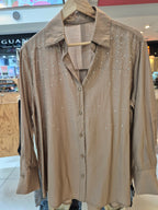 Camisa Seda Strass