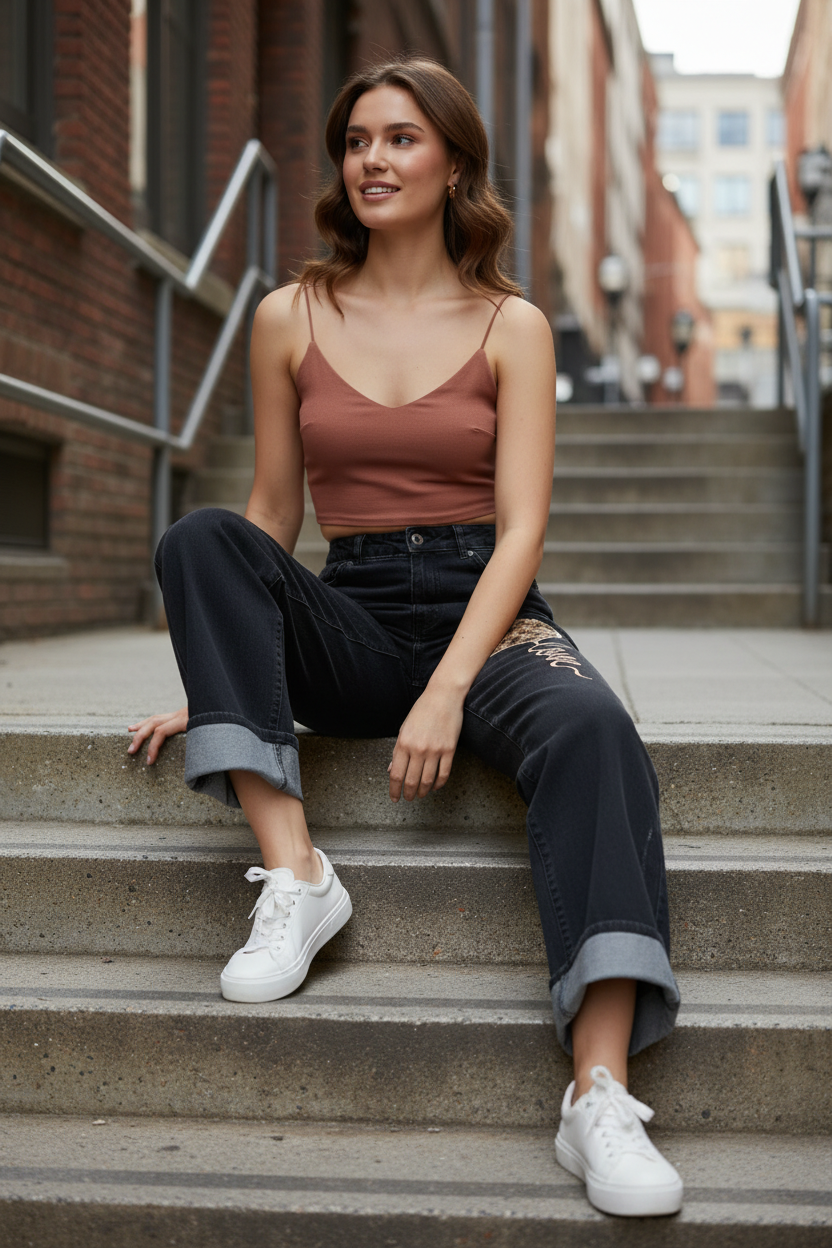 Jeans Corazón print